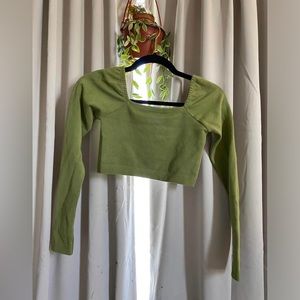 Green crop top